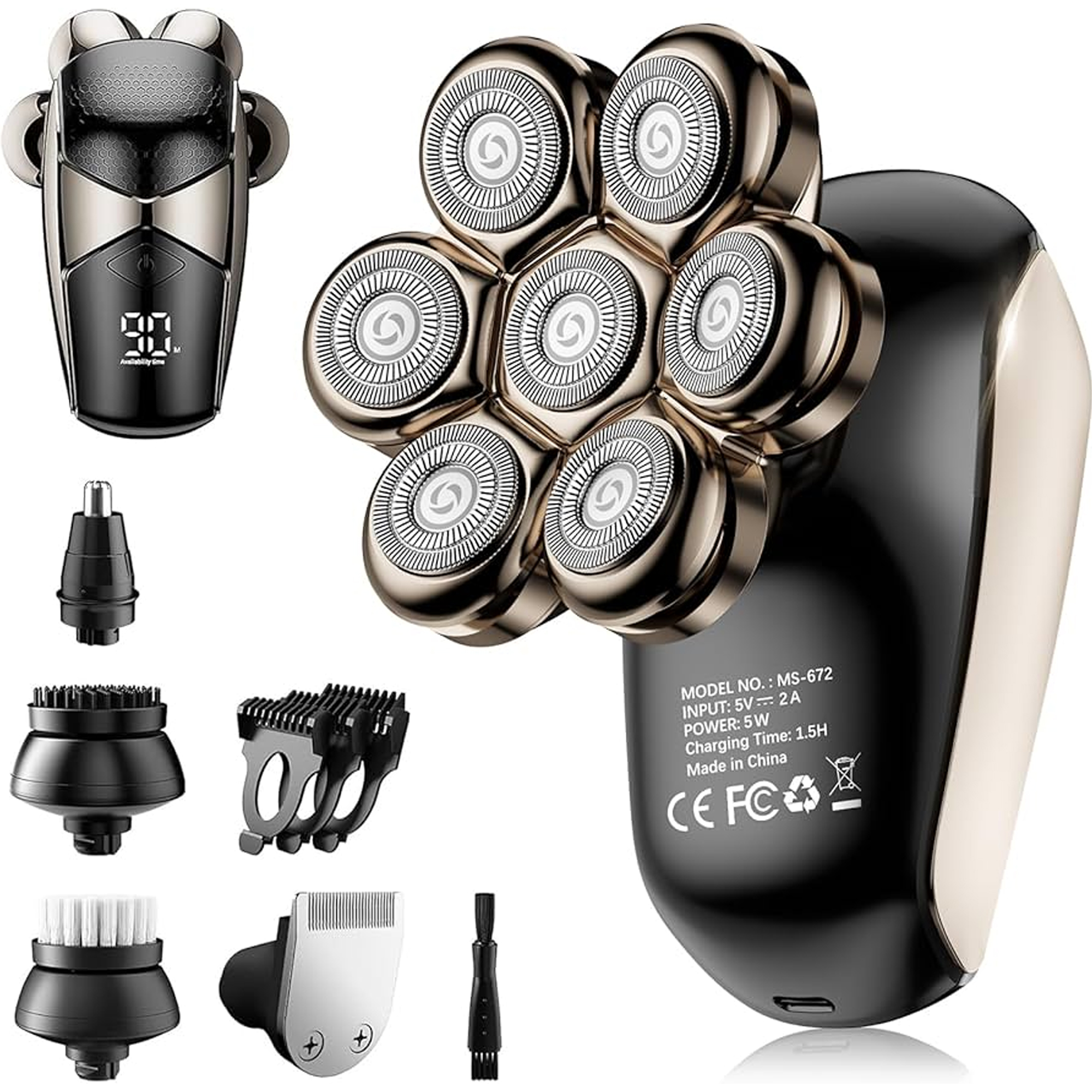 Detachable-Head-Shavers,-SHPAVVER-5-in-1-Electric-Razor-IPX7-Waterproof-for-Bald-Men